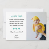 Invitation Mignonne Serez-Vous Mon Parrain Proposition Photo (Devant)