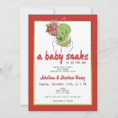 Invitation Mignonne Serpent Bébé Est Sur Le Chemin Baby showe (Devant)