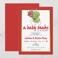 Mignonne Serpent Bébé Est Sur Le Chemin Baby showe