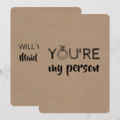 Invitation Mignonne servante d'accueil / Maid of Honor Propos (Devant / Derrière)