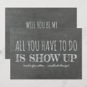 Invitation Mignonne servante d'accueil / Maid of Honor Propos (Devant / Derrière)