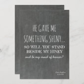 Invitation Mignonne servante d'accueil / Maid of Honor Propos (Devant / Derrière)