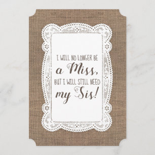 Invitation Mignonne servante / Maid of Honor Proposition