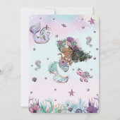 Invitation Mignonne sirène Brown sous la mer Narwhal Annivers (Dos)