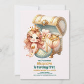 Invitation Mignonne sirène d'aquarelle Anniversaire (Devant)