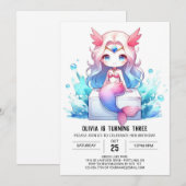 Invitation Mignonne sirène numérique Anniversaire (Devant / Derrière)