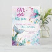 Invitation Mignonne Sirène One der The Sea 1er Anniversaire (Debout devant)