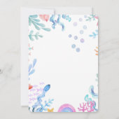 Invitation Mignonne sirène sous le Baby shower d'aquarelle de (Dos)