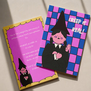 Invitation Mignonne Sorcière Flippante Soirée Halloween Faite