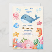 Invitation Mignonne sous la mer Anniversaire (Devant)