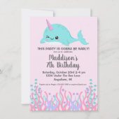 Invitation Mignonne Sous La Mer En Plein Anniversaire Étroit (Devant)