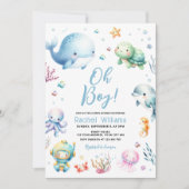 Invitation Mignonne sous la mer Oh Baby shower garçon (Devant)
