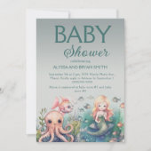 Invitation Mignonne sous la mer Sirène Baby shower de poisson (Devant)