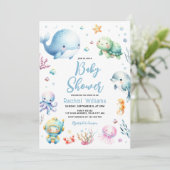 Invitation Mignonne sous le Baby shower marin (Debout devant)