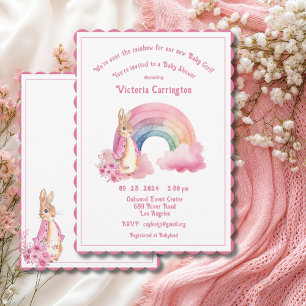 Invitation Mignonne sur le Baby shower d'aquarelle rose arc-e