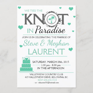 Invitation Mignonne Tied the Knot à Paradise Beach Mariage