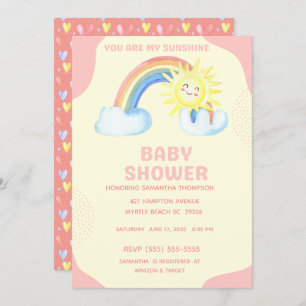Invitation Mignonne Tu Es Mon Baby shower Sunshine Girls