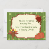 Invitation Mignonne Turquie Thanksgiving 1er Anniversaire Inv (Devant)
