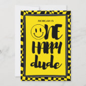 Invitation Mignonne Un Bon Mec À damiers Garçons Premier Anni (Devant)