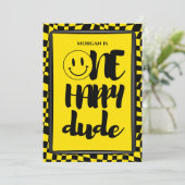 Invitation Mignonne Un Bon Mec À damiers Garçons Premier Anni (Debout devant)