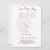 Invitation Mignonne Un Lapin Tournera Un Anniversaire (Devant)