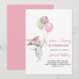 Invitation Mignonne Un Lapin Tournera Un Anniversaire