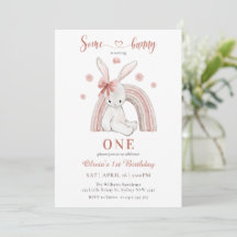 Mignonne Un Lapin Tournera Une Fille Premier Anniv