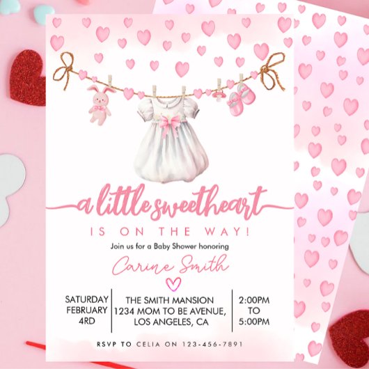 Invitation Mignonne Un petit Baby shower de Saint-Valentin