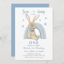 Mignonne Un Petit Lapin Tournera Un Garçon Premier