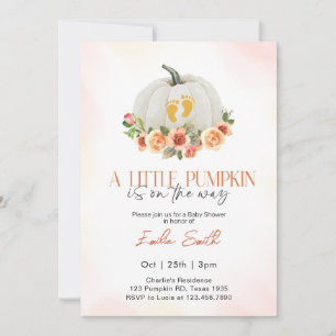 Invitation Mignonne Un Peu Citrouille Sur Le Chemin Du Baby s