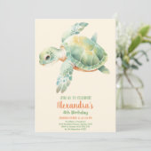 Invitation Mignonne Under the Sea Baby Anniversaire (Debout devant)