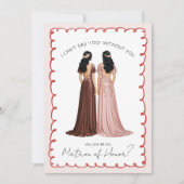 Invitation Mignonne “Veux-tu être ma demoiselle d'honneur?” C (Devant)