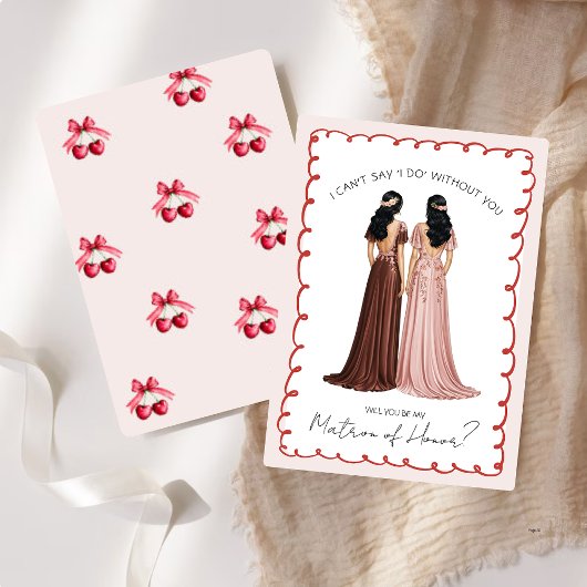 Invitation Mignonne “Veux-tu être ma demoiselle d'honneur?” C