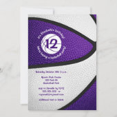 Invitation mignonne violette blanche de basket filles sport (Devant)