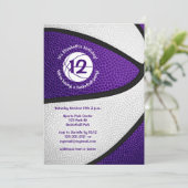 Invitation mignonne violette blanche de basket filles sport (Debout devant)