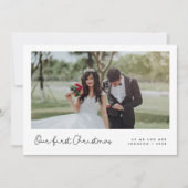 Invitation Mignonne Whimsical Notre première photo de Noël (Devant)