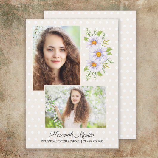 Invitation Mignonne White Daisies Graduation Party Photo