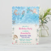 Invitation Mignonnes Baignade à la plage (Debout devant)