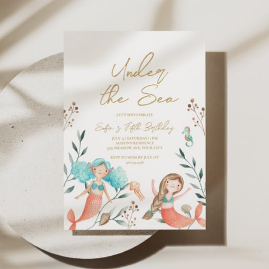 Invitation Mignonnes Sirènes Sous la Mer
