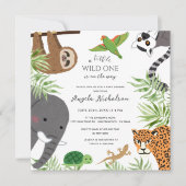 Invitation Mignons animaux de la jungle Petit Baby shower sau (Devant)