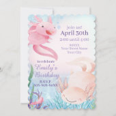 Invitation Mignons Axolotls sous l'invitation du Sea Party (Devant)