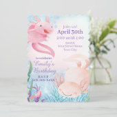 Invitation Mignons Axolotls sous l'invitation du Sea Party (Debout devant)