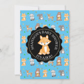 Invitation Mignons Bois Animaux Fox Baby shower (Devant)