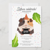 Invitation Mignons Cochons d'Inde Drôles Fête d'Anniversaire  (Devant)