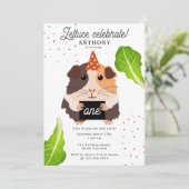 Invitation Mignons Cochons d'Inde Drôles Fête d'Anniversaire  (Debout devant)