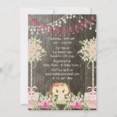 Invitation Mignons lapin et fleurs Rustique Baby shower Invit (Dos)