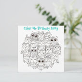Invitation *~* Mignons OWLS SILLY Personnalisable COULEUR MOI (Debout devant)