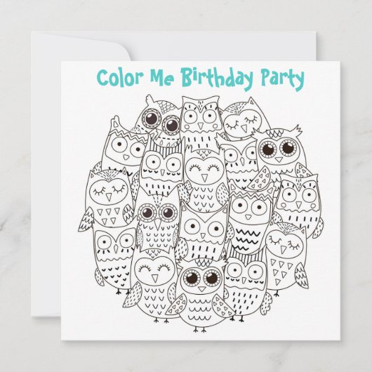 Invitation *~* Mignons OWLS SILLY Personnalisable COULEUR MOI (Devant)
