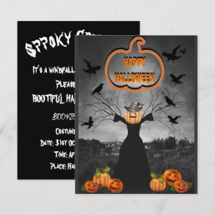 Invitation Mikitiez ambiance halloween vintage citrouille eff