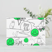 Invitation Mikitiez miaou party de chat d'été plage (Debout devant)